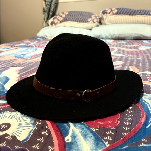 Frye Black Fedora with Brown Band - Picture 2 of 7